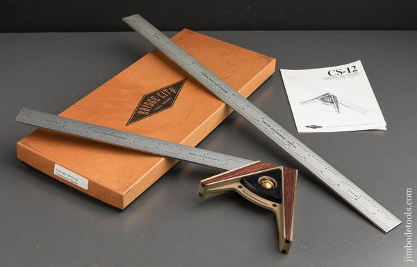 BRIDGE CITY TOOL WORKS CS-12 Combination Square in Original Box with RARE  CS-18 inch Rule - 89920