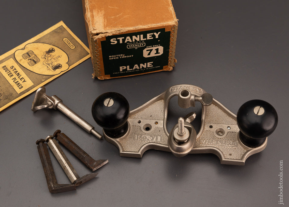 STANLEY No. 71 Router Plane USA Model 100% Complete Mint in Box - 103734