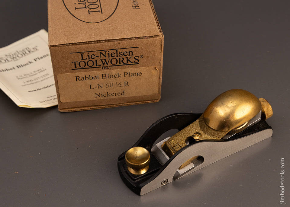 LIE NIELSEN No. 60 1/2 R Rabbet Block Plane In Box Nickeled - 111474