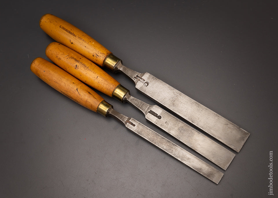 Fine Set of 3 MATHIESON Tang Firmer Chisels - 111737