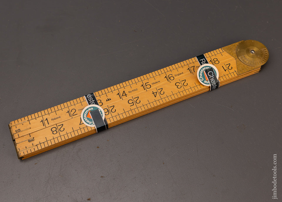 Mint Unused RABONE Boxwood Protractor 1 Meter Rule - 111770