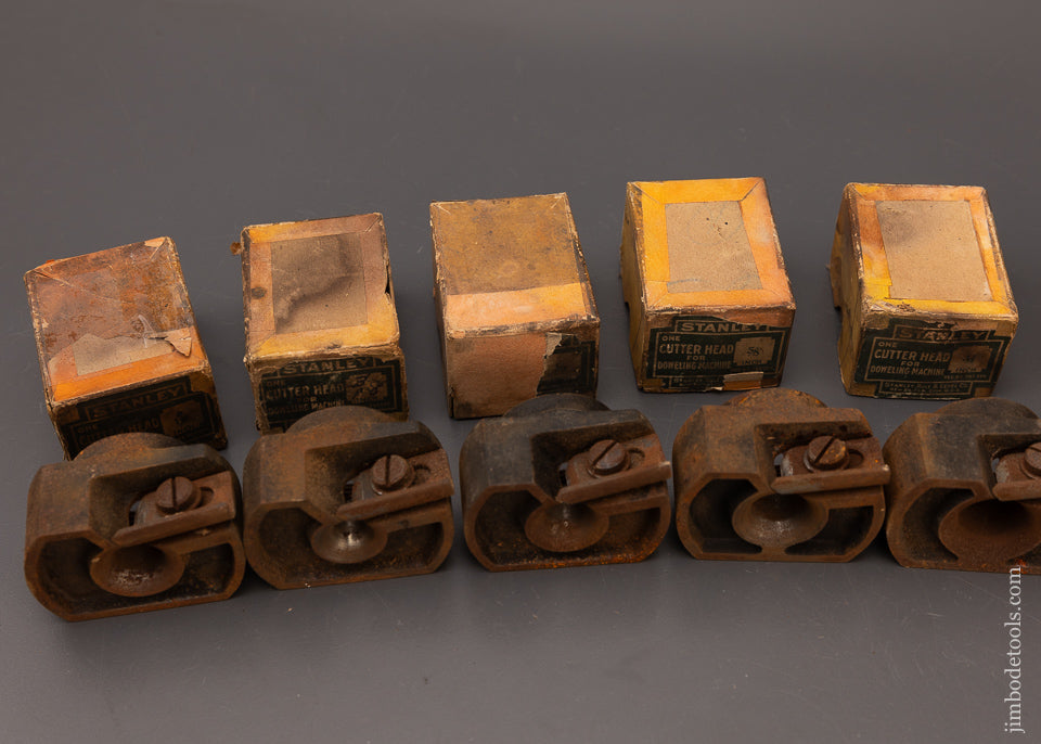 Rare Set of 8 Cutter Heads for STANLEY No. 77 Dowel Machine - 111863