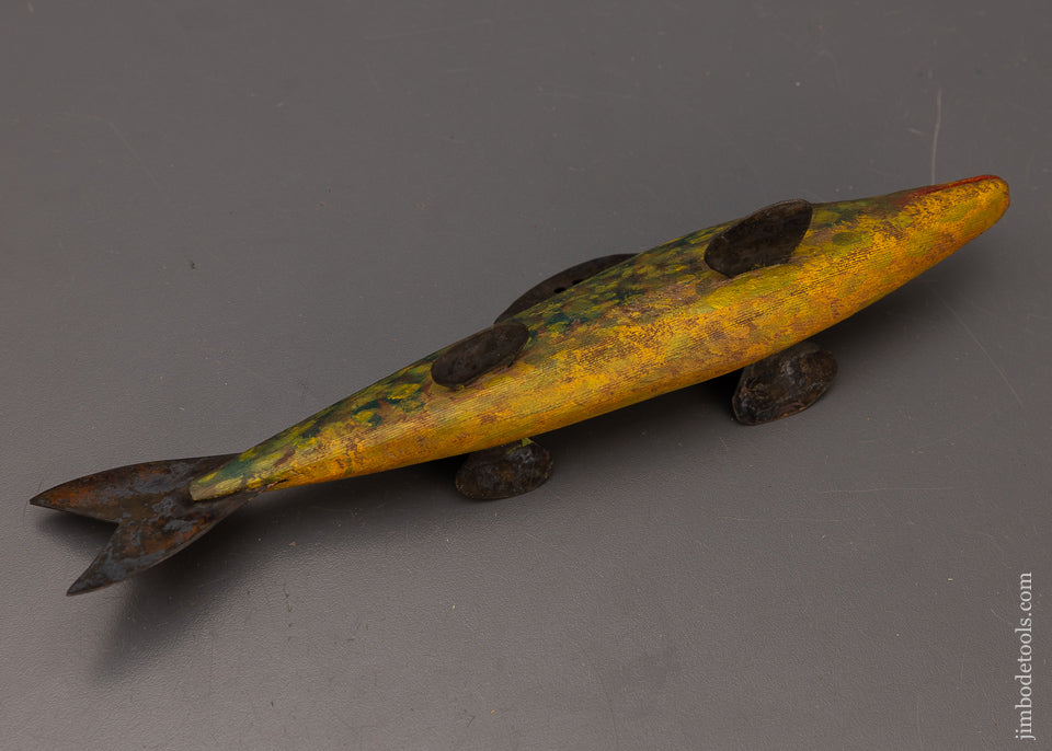 Swimming Pickerel Fish Decoy by ROB’T. LINDNER Clarence, N.Y. - 112012