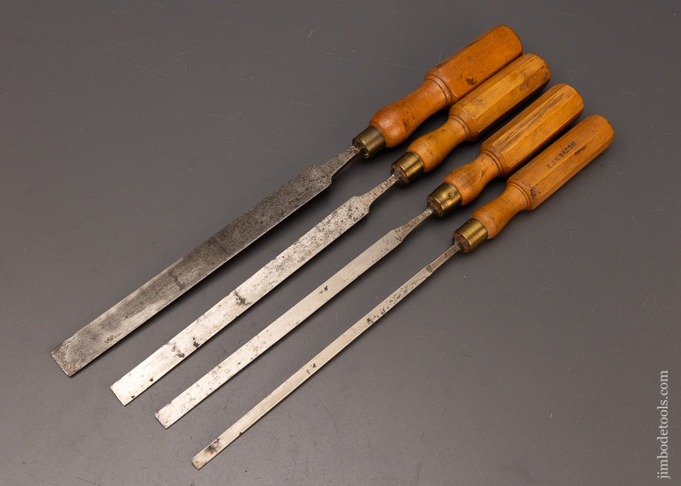 Set of 4 Boxwood Handled Paring Chisels - 112249