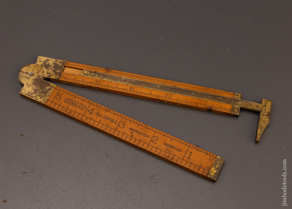 Fine STANLEY No. 36 1/2 L (Left) Boxwood Caliper Rule - 112332