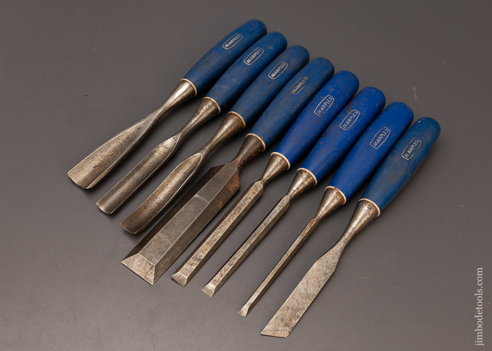 Set of 8 MARPLES BLUE CHIP Chisels & Gouges - 112370