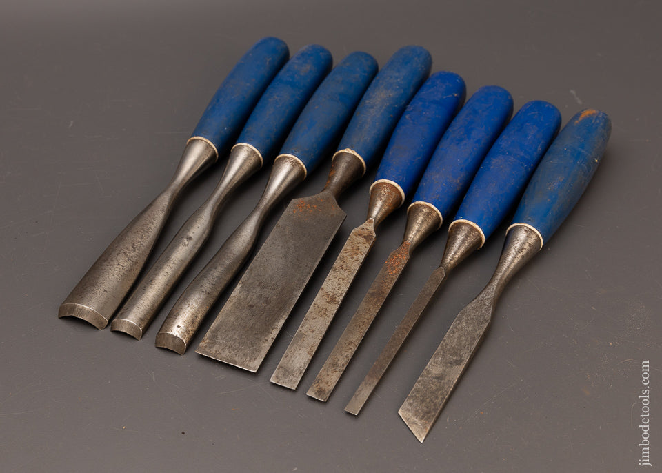 Set of 8 MARPLES BLUE CHIP Chisels & Gouges - 112370