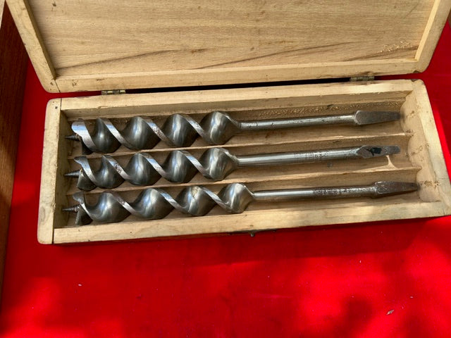 Complete Set of 13 RUSSELL JENNINGS Auger Bits in Original 3 Tiered Box EXTRA FINE - 112834