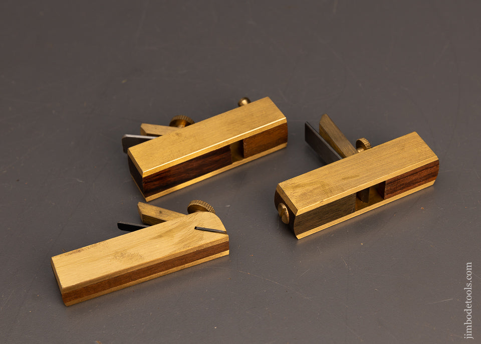 3 CROWN TOOLS Rosewood & Brass Instrument Maker’s Planes - 113079