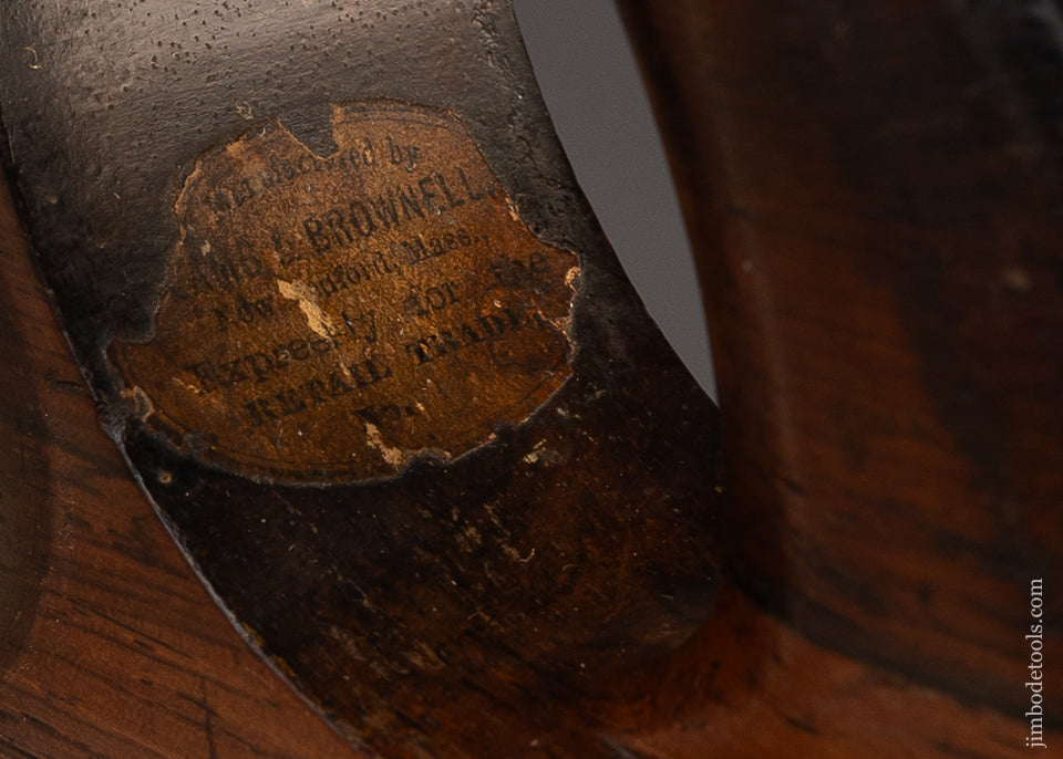 Fantastic Solid Rosewood Handled Screw Arm Plow Plane w/ Original Label by LAMB & BROWNELL NEW BEDFORD - 113220G