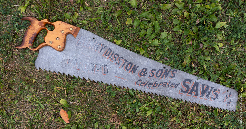 Massive 45 1/2 Inch DISSTON Hand Painted Saw Sign - 113235