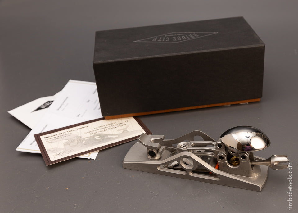 Remarkable BRIDGE CITY TOOL WORKS CT-17 Commemorative Dual Angle Block Plane Mint in Box - 113324