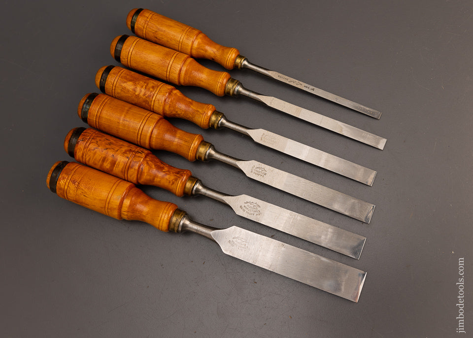 Mint Set of 6 E.A. BERG ESKILSTUNA Tang Firmer Chisels - 113459