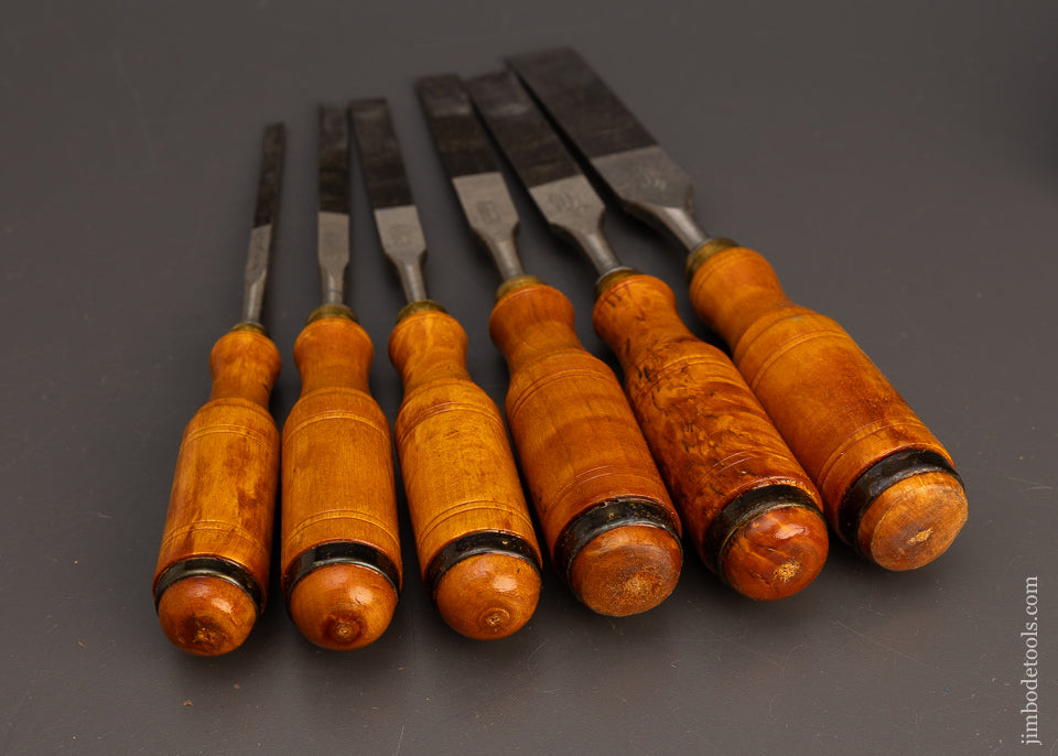 Mint Set of 6 E.A. BERG ESKILSTUNA Tang Firmer Chisels - 113459