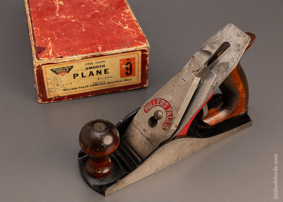 MILLERS FALLS No. 9 Smooth Plane Near Mint in Box - 113767