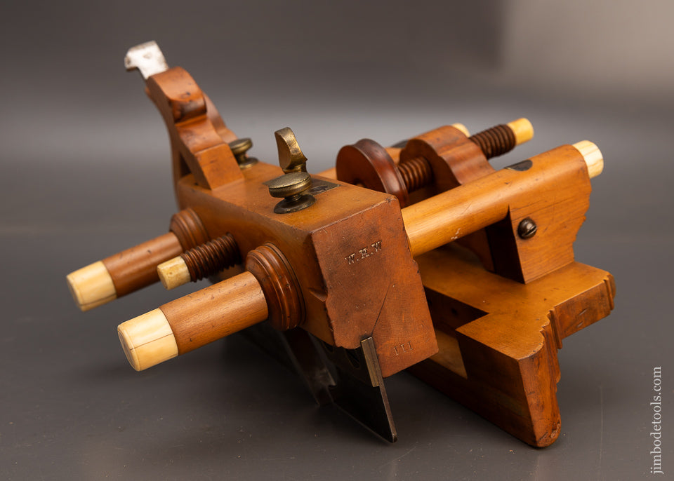 Gorgeous & Fine OHIO TOOL CO. Ca. 1820 to 1920 No. 111 Boxwood Center Wheel Plow Plane - 113786