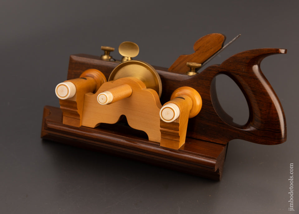 Beautiful Rosewood & Boxwood SANDUSKY Center Wheel Plow Plane by ROBERT BAKER - 113839