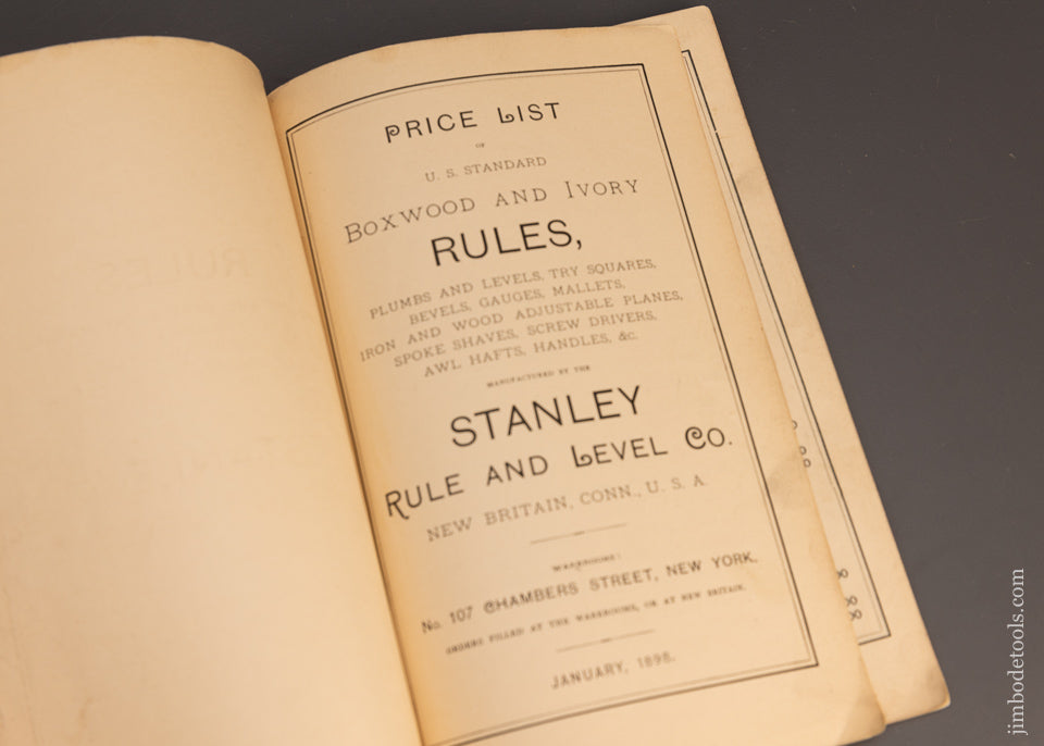 ORIGINAL 1898 STANLEY Catalog - 113869