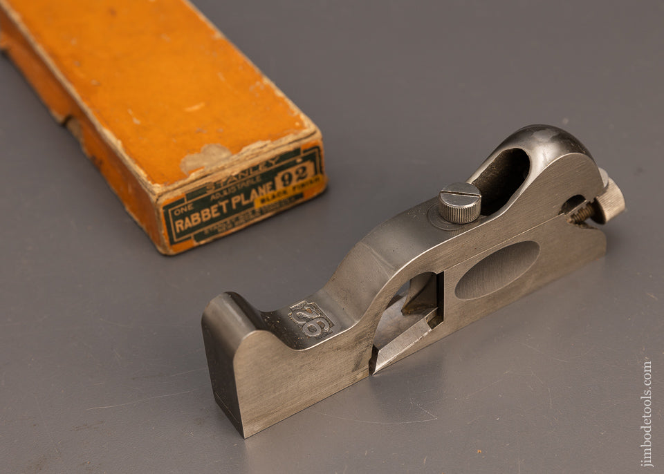 A First for Us! STANLEY No. 92 Adjustable Rabbet Plane in Original Box BLACK FINISH - 113882