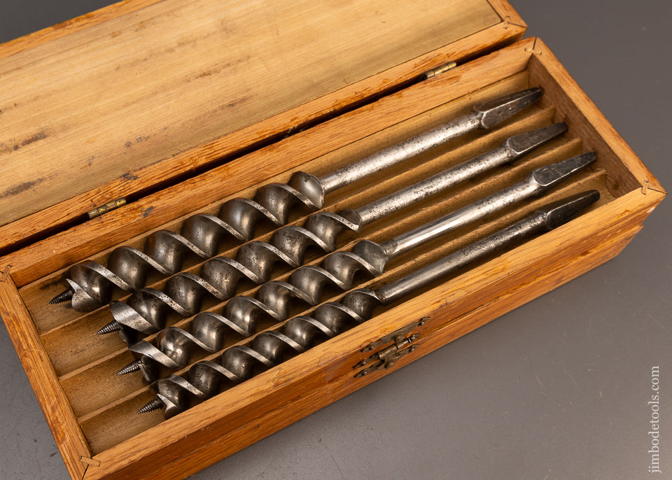 Early Set of 13 Fine Pre-STANLEY RUSSELL JENNINGS Auger Bits in Original Three Tiered Box - 113981