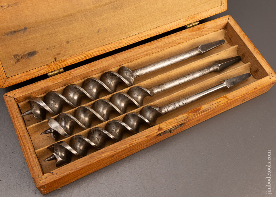 Early Set of 13 Fine Pre-STANLEY RUSSELL JENNINGS Auger Bits in Original Three Tiered Box - 113981