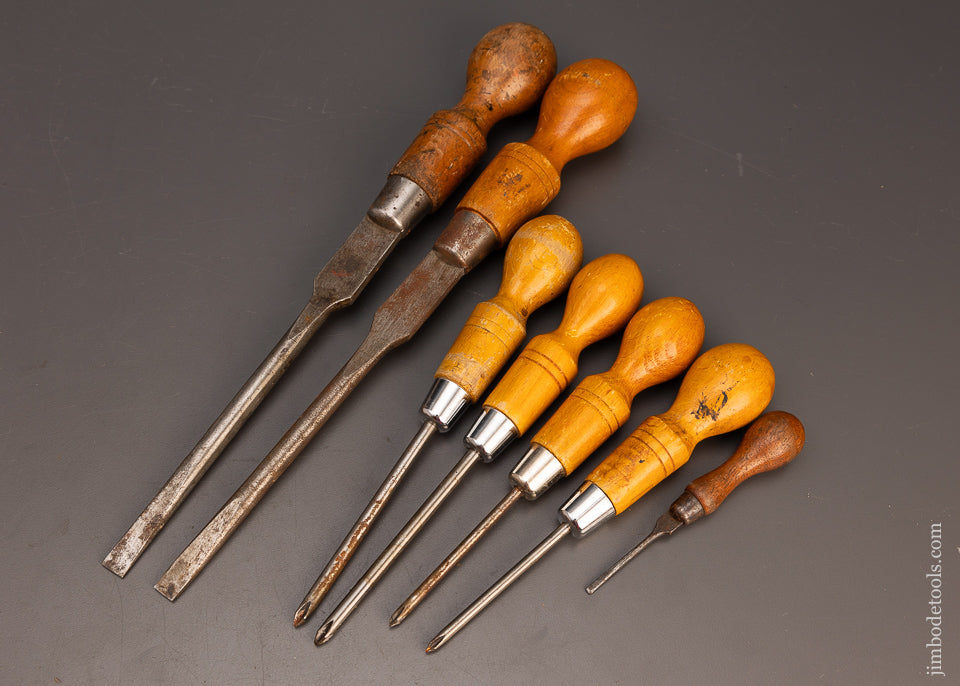 Set of 7 Cabinet Maker’s Screwdrivers Including 3 Phillips  - 114142