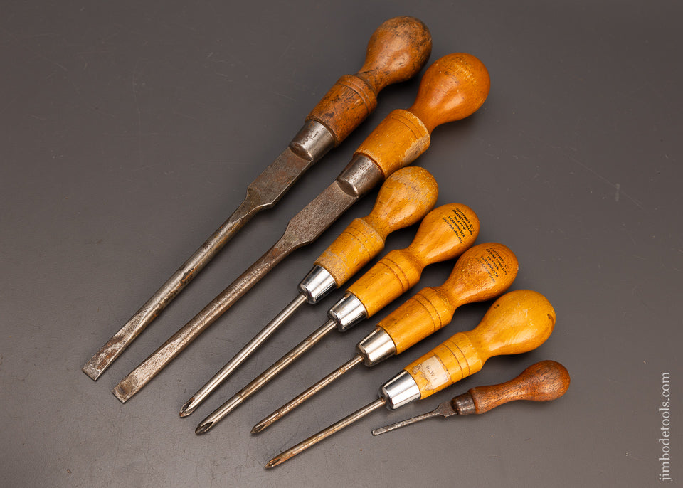 Set of 7 Cabinet Maker’s Screwdrivers Including 3 Phillips  - 114142