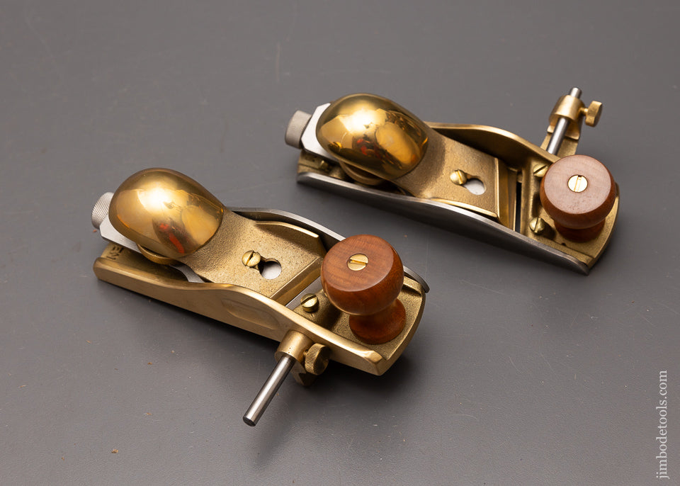 Discontinued & Impossible To Find Bronze LIE NIELSEN No. 140 Skew Left & Right Block Planes - 114148