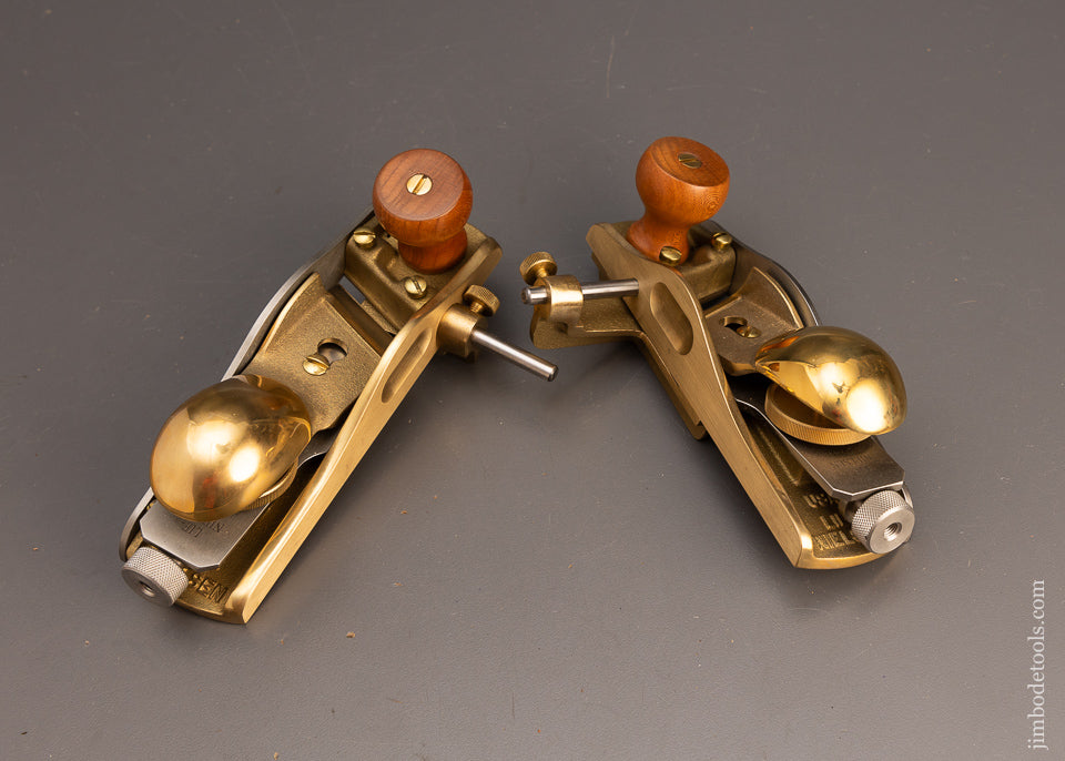 Discontinued & Impossible To Find Bronze LIE NIELSEN No. 140 Skew Left & Right Block Planes - 114148