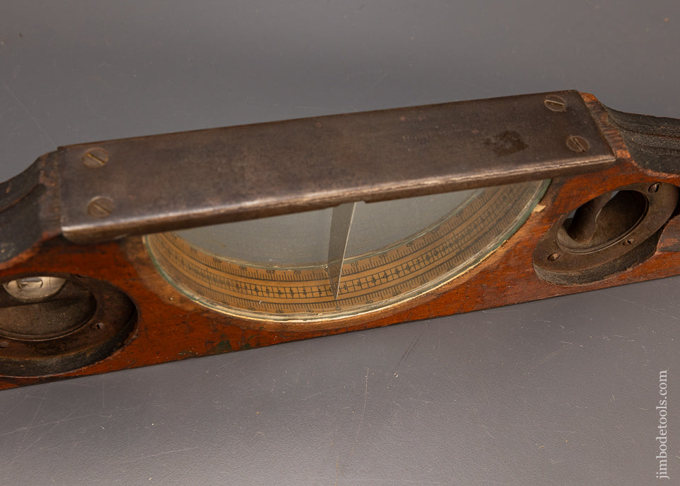 Rare! 2 Foot HIGHT Patent Inclinometer Level with Original Labels on Inside of Top - 114240