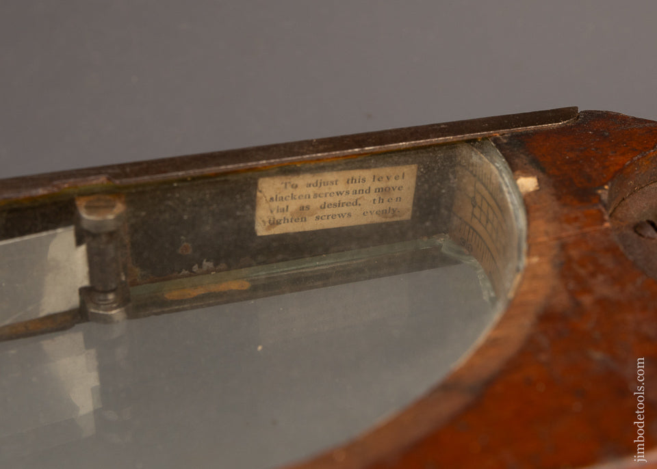 Rare! 2 Foot HIGHT Patent Inclinometer Level with Original Labels on Inside of Top - 114240