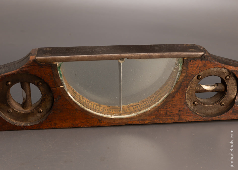 Rare! 2 Foot HIGHT Patent Inclinometer Level with Original Labels on Inside of Top - 114240