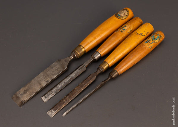 4 Boxwood Handled Chisels by SORBY - 114437