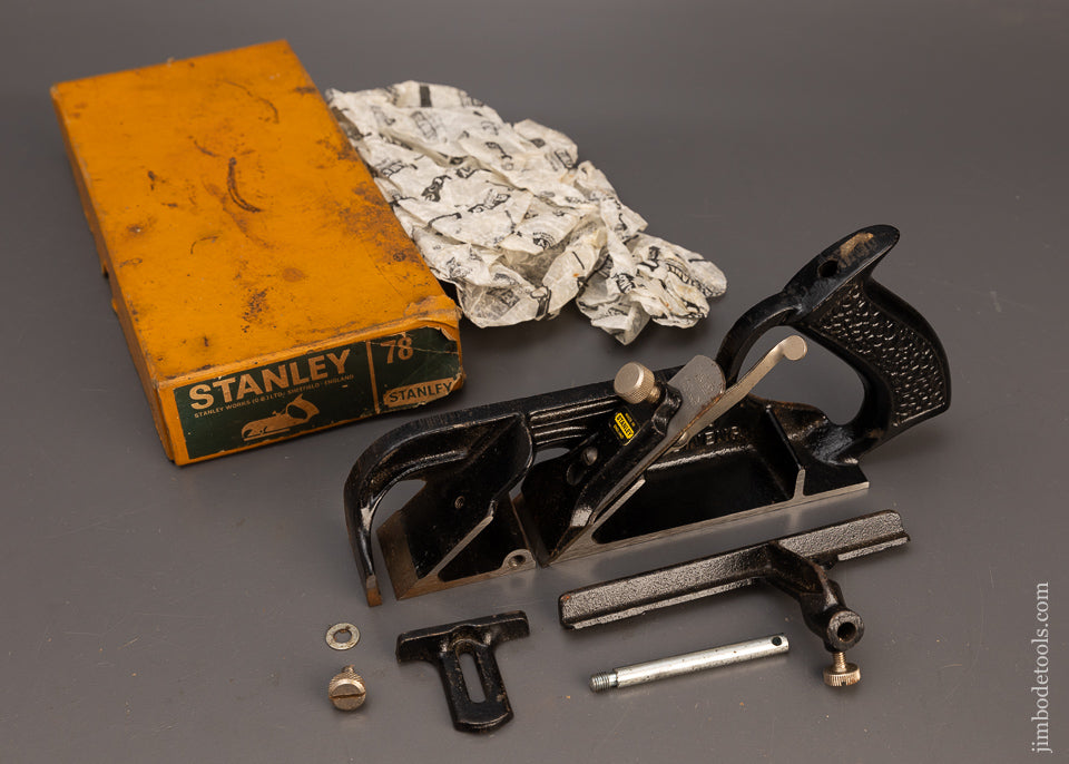 100% Complete STANLEY No. 78 Duplex, Rabbet, and Filletster Plane Near Mint in Box - 114519