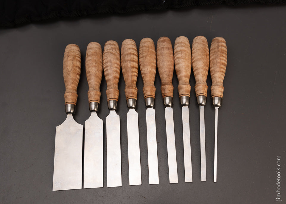 Mint Set of 9 Dovetail Chisels by BLUE SPRUCE TOOL WORKS - 114527