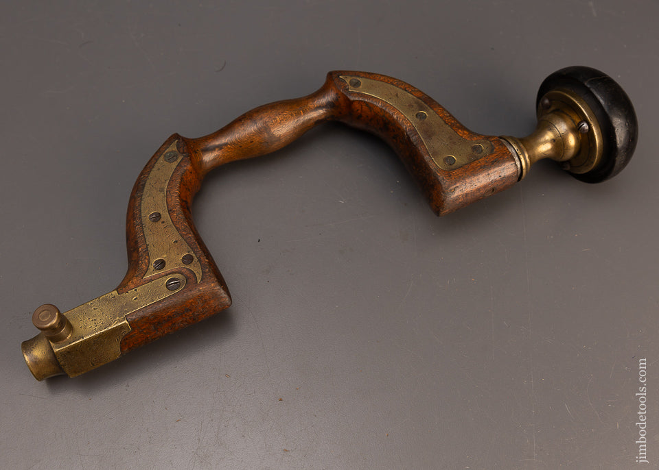 Very Rare JOSEPH COOPER’S PATENT Parabolic Head, Direct Action Spring Pad Bit Brace - 114556