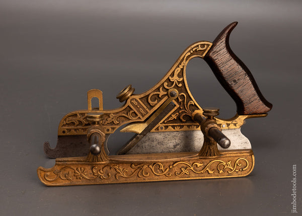 Extra Fine MILLERS PATENT No. 44 Ornate Gunmetal Plow Plane - 114563