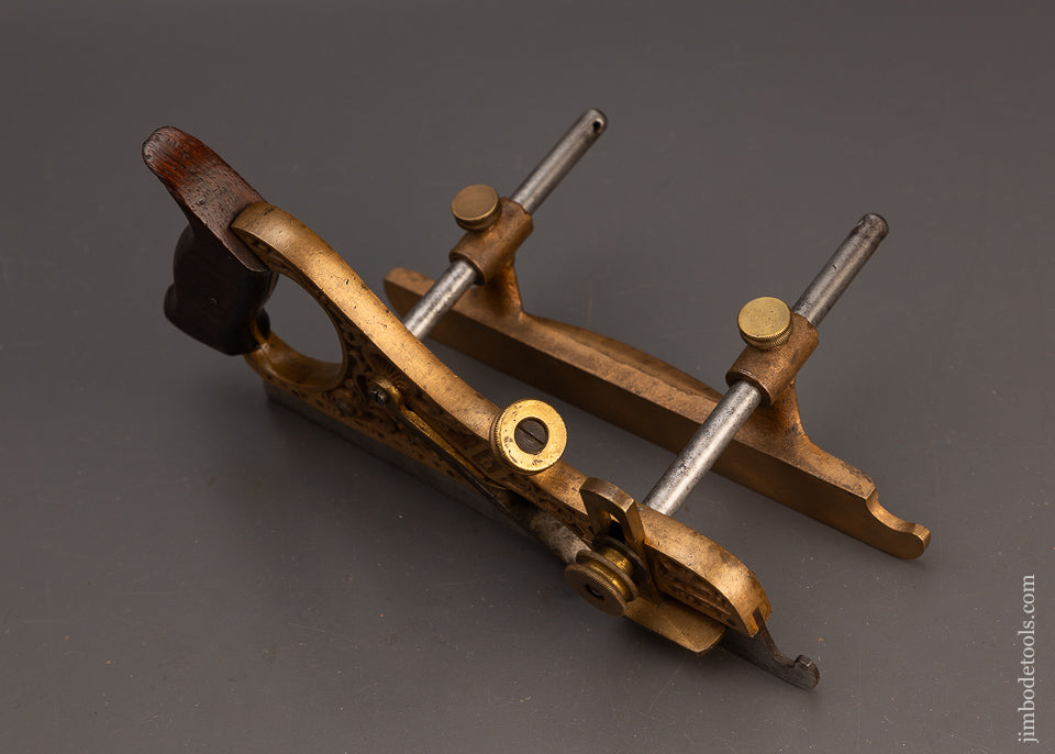 Extra Fine MILLERS PATENT No. 44 Ornate Gunmetal Plow Plane - 114563