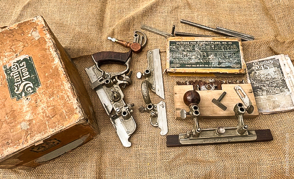 Fine & 100% Complete STANLEY No. 45 Combination Plane in Original Box SWEETHEART 100 Years Old - 114647