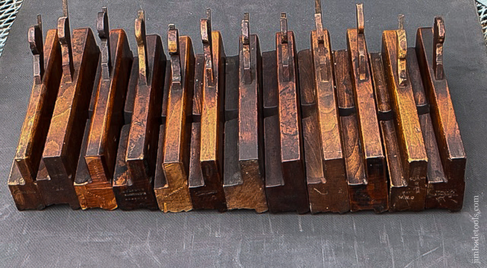 Large Lot of 12 Good 19th C Moulding Planes - 114743