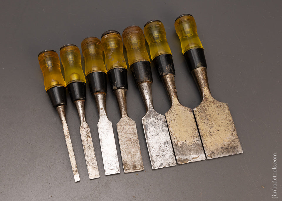 Very Good Set of STANLEY No. 60 Bevel Edge Bench Chisels - 114845