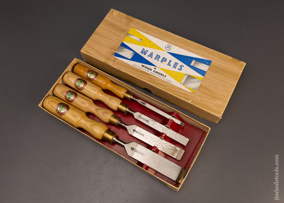 Mint in Box MARPLES Wood Chisel Set with Decals - 114921