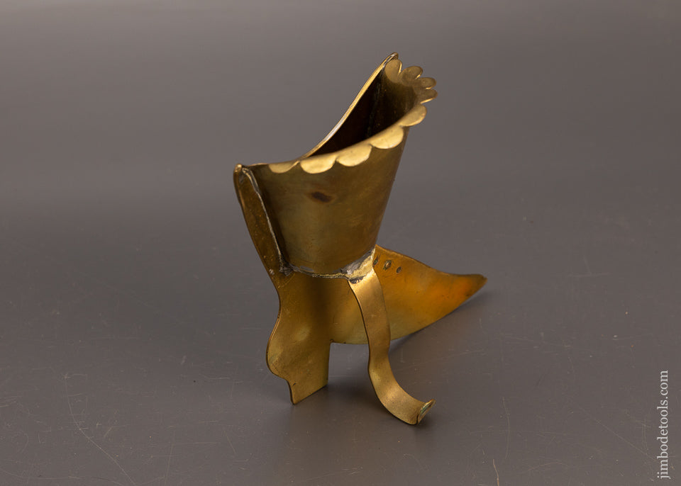 6 1/2 Inch Brass Boot Mantle Top Spill Holder - 114923