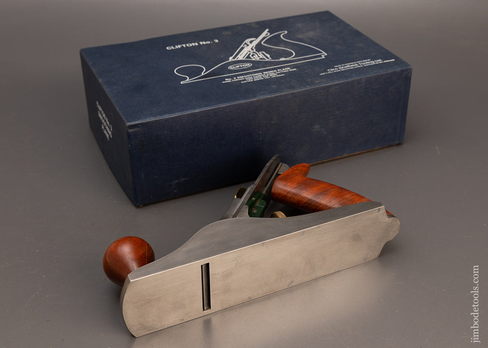 Near Mint in Box Premium Green Body CLIFTON No. 3 Smooth Plane - 114934