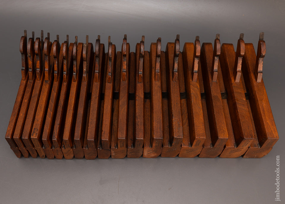 Complete Graduated Set of 18 Hollow & Round Moulding Planes by GRIFFITHS NORWICH circa 1803-1958 - 115021