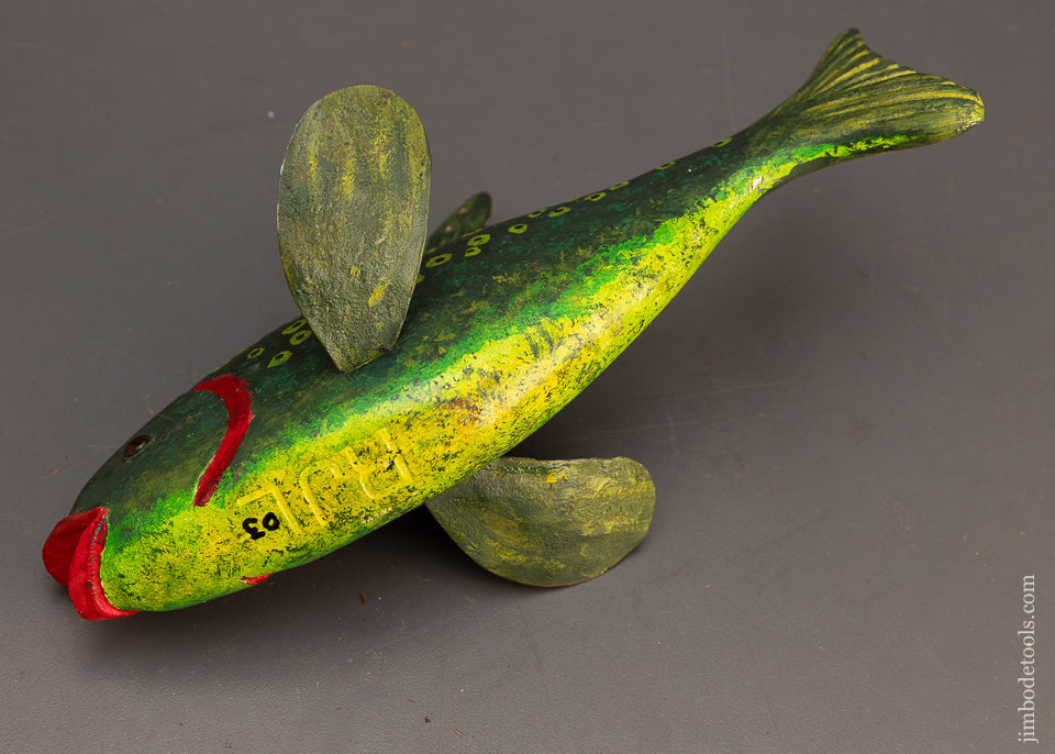 Beautiful 10 1/4 Inch Hand Carved Fish Decoy by ROB’T. LINDNER, Clarence, N.Y. - 115160