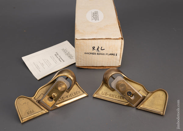 Rare DISCONTINUED Pair LIE NIELSEN No. 95 Bronze Edge Planes Right & Left Mint in Box - 115196