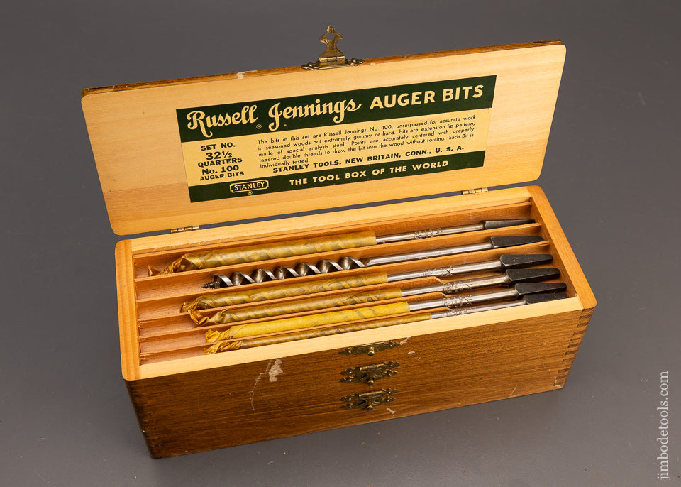 Complete Set of STANLEY RUSSELL JENNINGS Auger Bits Mint in Wrappers and Box - 115204