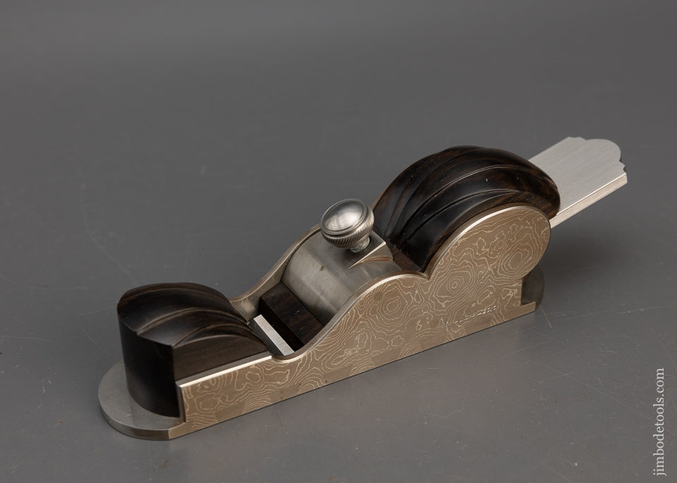 Stunning Dovetailed Damascus & Ebony Miter Plane by WAYNE ANDERSON - 115246