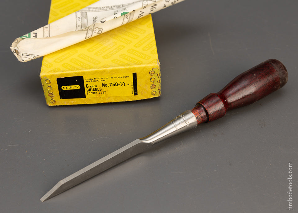 Rare Size Mint in Box New Old Stock STANLEY No. 750 Socket Chisel 1/8 Inch Size - 115265